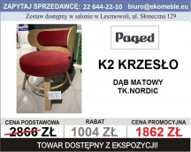 Paged - Krzesło K2, dąb matowy, tk. Nordic